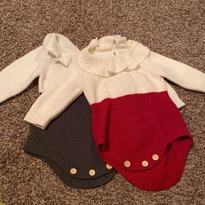 Knit baby rompers